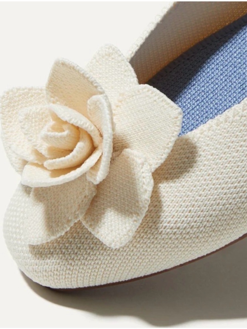 New! Rothy’s The Petal Square Flats in White NWOB 11